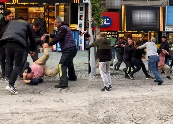 Şehrin en işlek caddesi boks ringine döndü