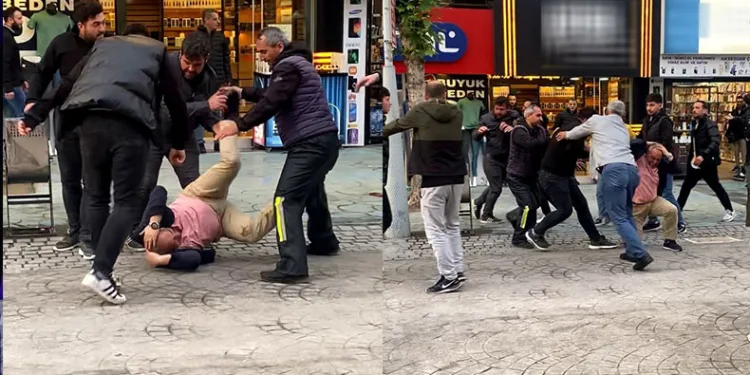Şehrin en işlek caddesi boks ringine döndü