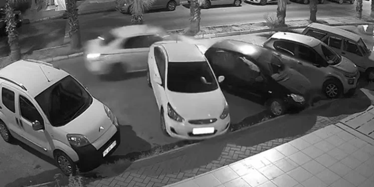 Park halindeki araçlara çarpıp yoluna devam etti