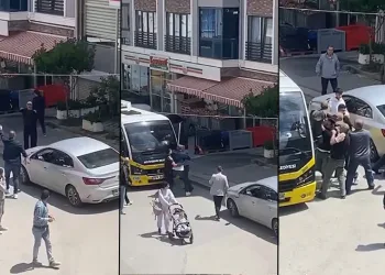 Bursa’da yol verme kavgası kamerada