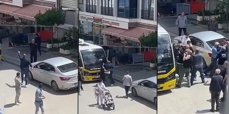 Bursa’da yol verme kavgası kamerada