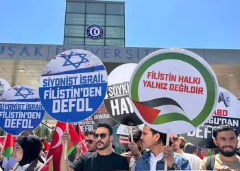 Uşak Üniversiteli öğrencilerden Filistin’e destek