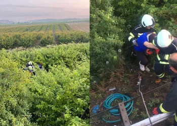 Tarsus’ta kontrolden çıkan araç yan yattı