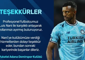 Adana Demirspor’da Nani ile yollar ayrıldı