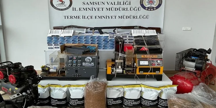 Samsun’da 76 bin 520 adet makaron ve 53,5 kilo tütün ele geçirildi