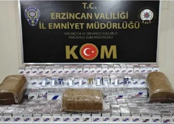 Erzincan’da piyasa değeri 180 bin TL olan makaron ele geçirildi
