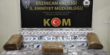 Erzincan’da piyasa değeri 180 bin TL olan makaron ele geçirildi