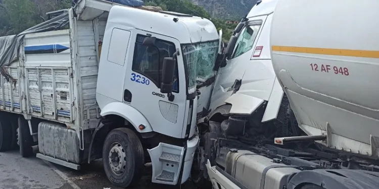 Yakıt tankeriyle tır kafa kafaya çarpıştı