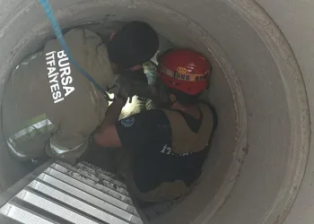 Bursa’da rögara düşen küçükbaş hayvanı itfaiye kurtardı