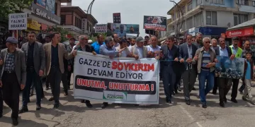 Erciş’te İsrail’in katliamları protesto edildi