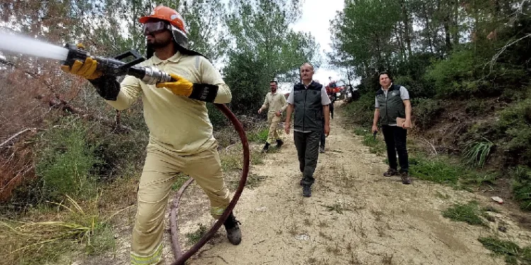 Karaisalı'da orman yangın tatbikatı
