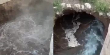 Kanalda oluşan göçük kameraya yansıdı