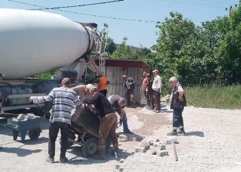 Köy halkı birlik oldu el ele çalıştı