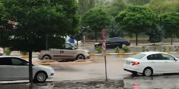 Oltu’da yağış etkili oldu