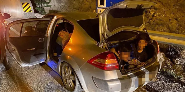 Artvin’de otomobilin bagajından kaçak göçmen çıktı