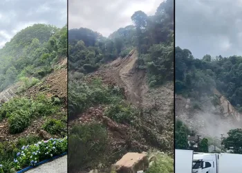 Hopa’da heyelan anı kamerada