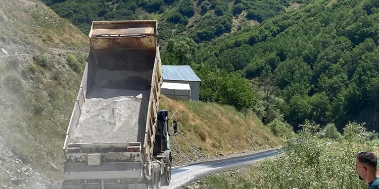 Muş’ta etkili olan sıcaklar asfaltı eritti