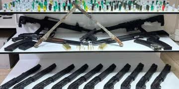 Adana’da evin bacasından ruhsatsız silahlar çıktı