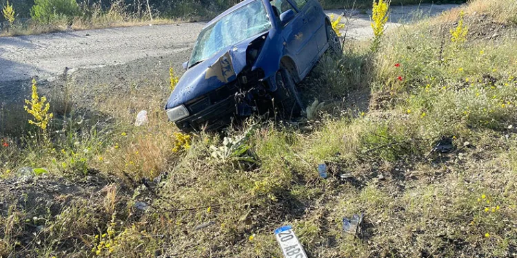 Malatya’da otomobil şarampole uçtu, 1 yaralı