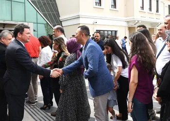 Erkan Aydın personel ile bayramlaştı