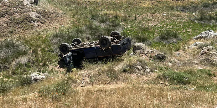Pikap şarampole uçtu, aynı aileden 4 kişi yaralandı