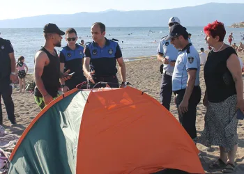 Gemlik sahillerinde çadır operasyonu