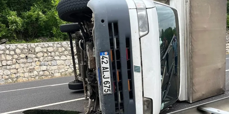 Bursa’da kamyonet devrildi : 3 yaralı