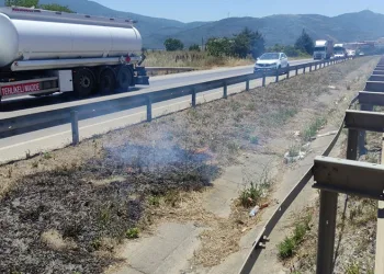 Bursa’da araçtan atılan sigara izmariti yangın çıkardı