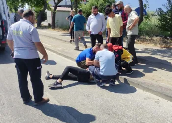 Bursa’da devrilen motosikletin sürücüsü yaralandı