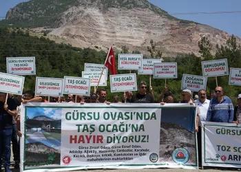 Bursalı köylülerden taş ocağı eylemi