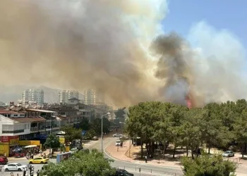 Antalya’da yerleşim yerine yakın ağaçlık alanda yangın