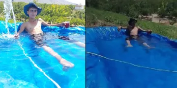 Toprağı kazıp brandadan havuz yaptılar