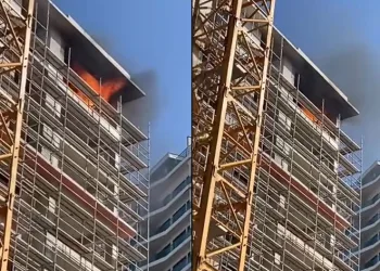 İnşaatın 12. katı alevlere teslim oldu