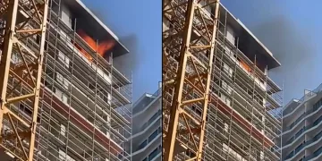 İnşaatın 12. katı alevlere teslim oldu