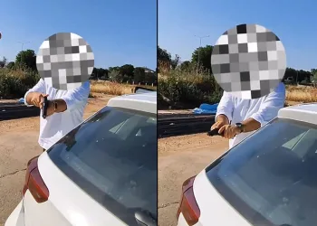Aynasını kıran motosikletliye böyle silah çekti