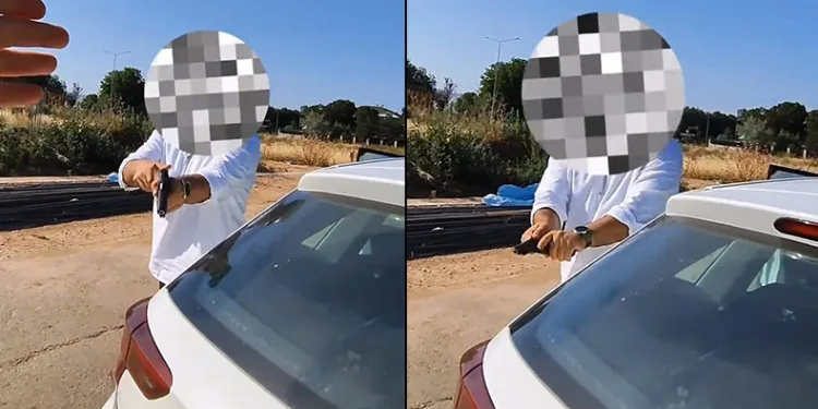 Aynasını kıran motosikletliye böyle silah çekti