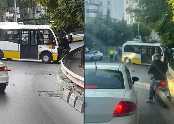 Bursa’da kaza yapan minibüs şoförü yaralandı