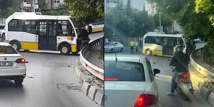 Bursa’da kaza yapan minibüs şoförü yaralandı