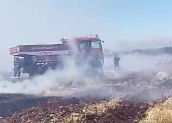 Saman balyaları cayır cayır yandı
