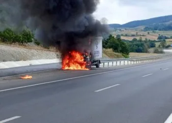 Çaresizce araçlarının yanmasını izlediler