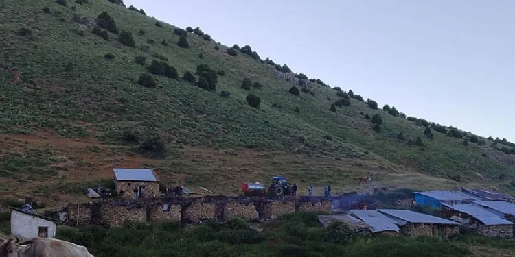 Soba yayla evlerini kül etti
