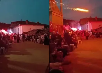 İnegöl’deki şenlikte havai fişek kadınların arasında patladı
