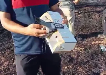 Boş tarlada yanan otomobil hurdaya döndü