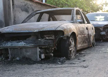 Evin önündeki iki aracı ateşe verdiler