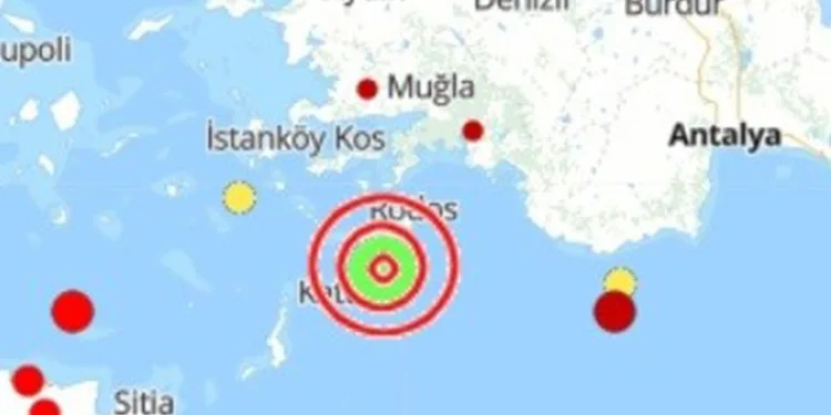 Marmaris açıklarında 4.7 büyüklüğünde deprem