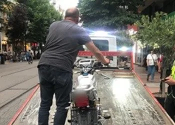 Araç trafiğine kapalı alana giren 32 motosiklete işlem yapıldı