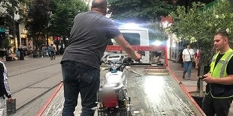 Araç trafiğine kapalı alana giren 32 motosiklete işlem yapıldı