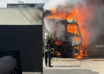 Park halindeki tır alev aldı, kısa sürede kullanılamaz hale geldi