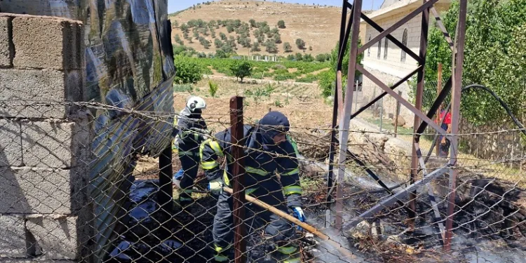 Mardin’de evin bahçesinde çıkan yangın korkuttu