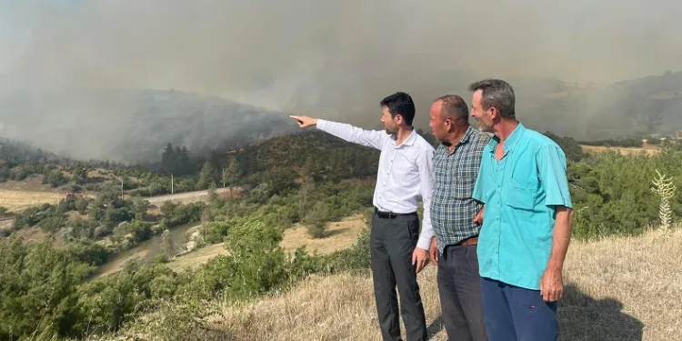 Bursa’daki orman yangınına havadan müdahale sürüyor